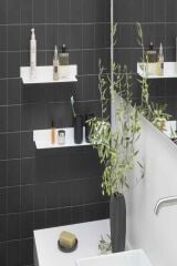 Metal 1 Adet Beyaz Banyo Rafı Duvar Rafı 45X10CM