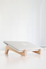 Laptop Tablet Standı Sehpası Yükseltici Soğutma Portatif Masif Ağaç Oyma