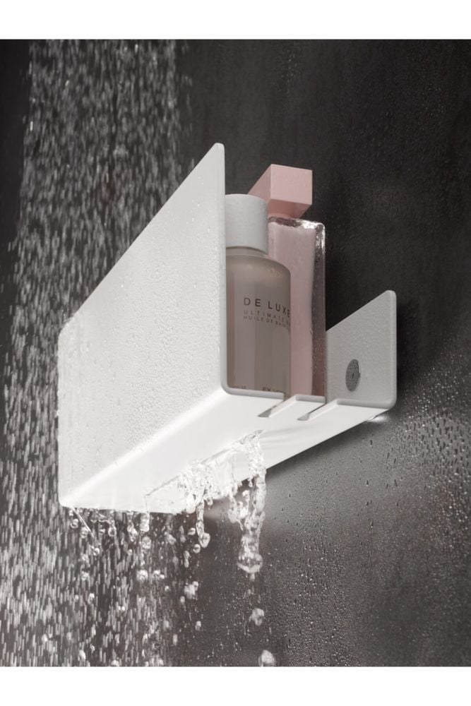Beyaz Modern, Estetik Ve Minimalist Tasarım Metal Duş Rafı Paslanmaz Modern Metal Duş Rafı